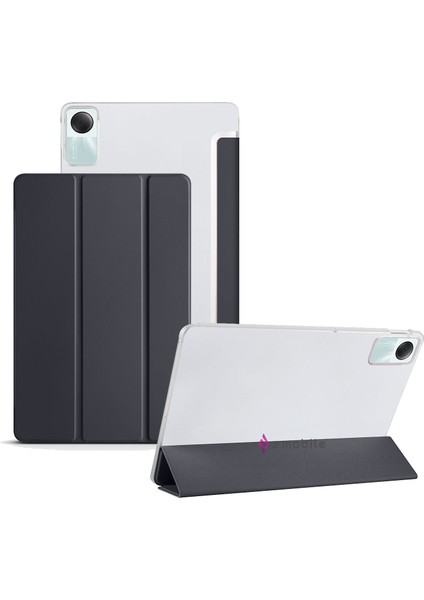 Redmi Pad Se 11" Tablet Kılıfı Kapaklı Standlı Arkası Sert Transparan Kılıf