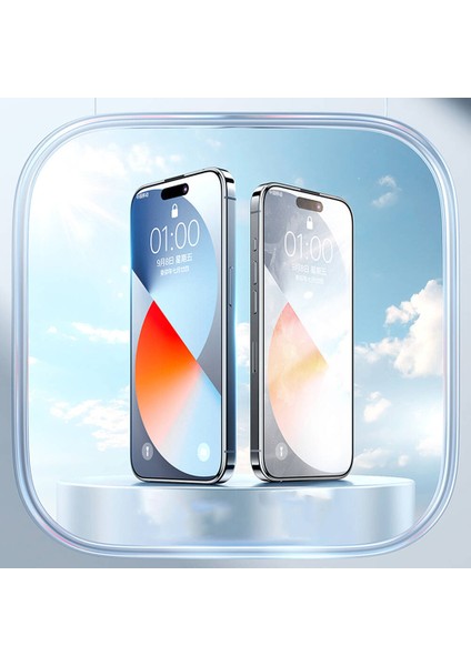 iPhone 16 Pro Max Uyumlu GT-010 Anti-Reflective Ultra Ince Temperli Cam Ekran Koruyucu Siyah modelleri