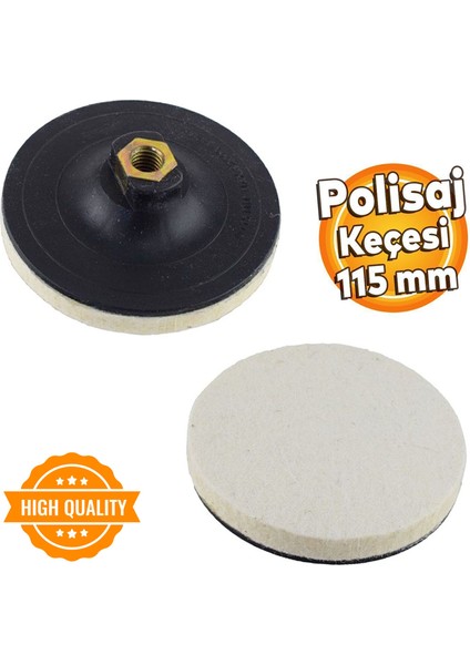 115 mm Oto Araç Araba Pasta Cila Polisaj Keçesi Metal Çelik Mermer Parlatma Matkap Uyumlu Yün Keçesi Pedi