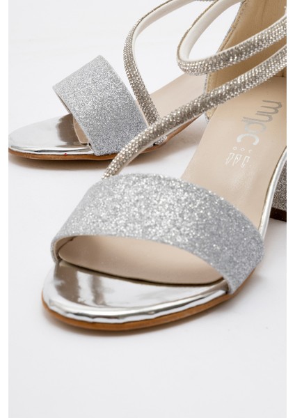 Kız Çocuk Gümüş Topuklu Taşlı Abiye Ayakkabı fiyatları