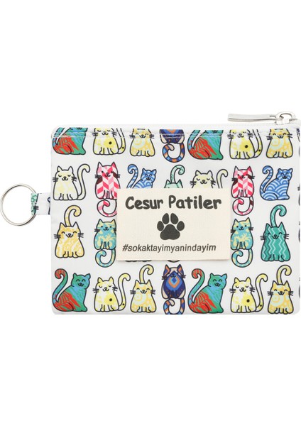 Cesur Patiler Kedi Desenli Anahtarlıklı Mini Çanta 13CMX10CM fiyatları