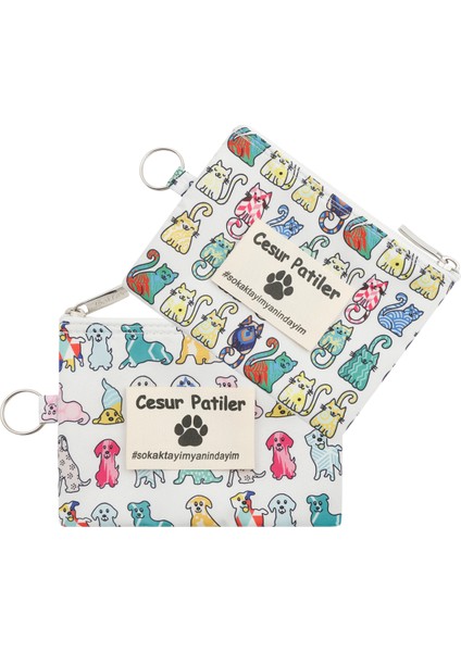 Cesur Patiler Kedi Desenli Anahtarlıklı Mini Çanta 13CMX10CM modelleri