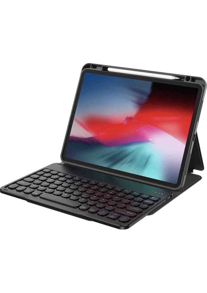 Apple iPad Pro 11 Inç M4 2024 A2836/2837/A3006 Protective Gizli Kalem Bölmeli Klavyeli Kılıfı