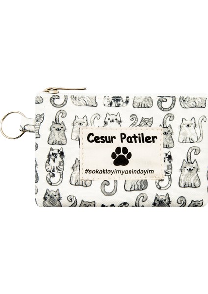 Cesur Patiler Kedi Desenli Anahtarlıklı Mini Çanta 13CMX10CM fiyatları