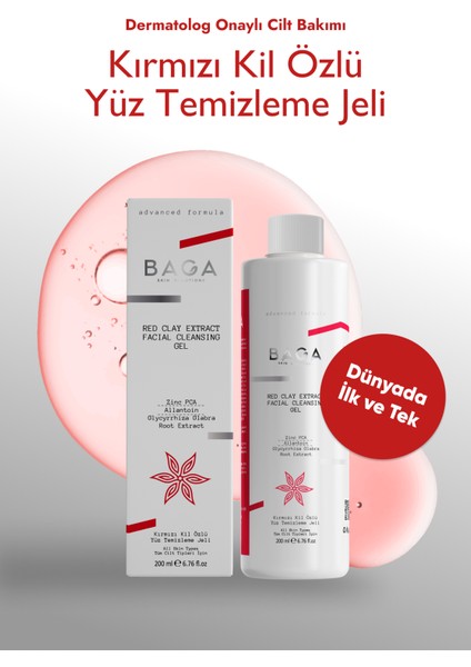 Yağlı, Akne/sivilce Eğilimli Ciltler Için Kırmızı Kil Özlü Derinlemesine Temizleyici Yüz Yıkama Jeli 200 ml