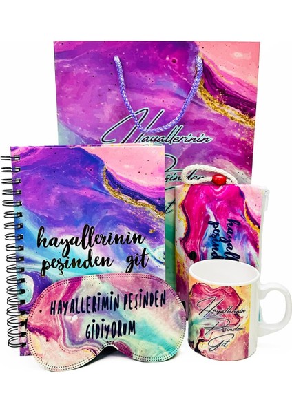 Hayallerinin Peşinden Git Tasarımlı Karton Kutulu Set