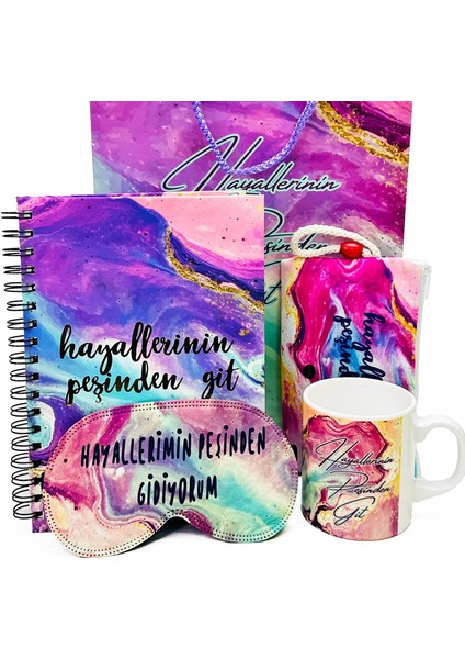 Hayallerinin Peşinden Git Tasarımlı Karton Kutulu Set