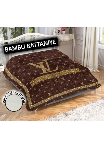 Doruklar Home Collection Dekoratif Modern Desenli %100 Bambu Kumaşlı Battaniye