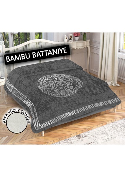 Doruklar Home Collection Dekoratif Modern Desenli %100 Bambu Kumaşlı Battaniye