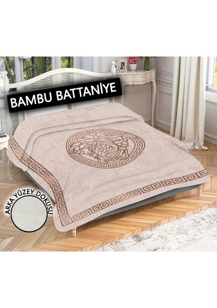 Doruklar Home Collection Dekoratif Modern Desenli %100 Bambu Kumaşlı Battaniye