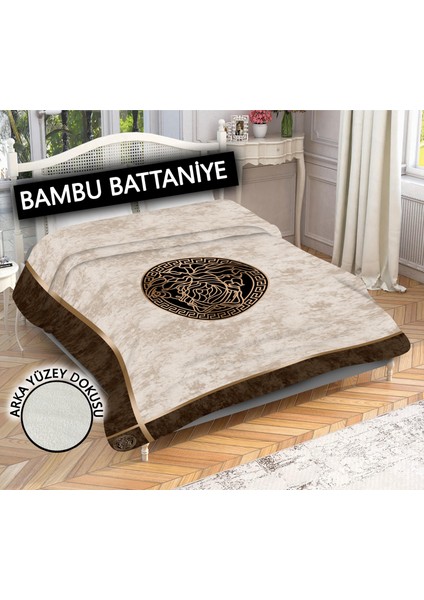 Doruklar Home Collection Dekoratif Modern Desenli %100 Bambu Kumaşlı Battaniye