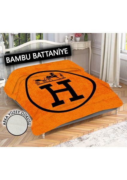 Doruklar Home Collection Dekoratif Modern Desenli %100 Bambu Kumaşlı Battaniye