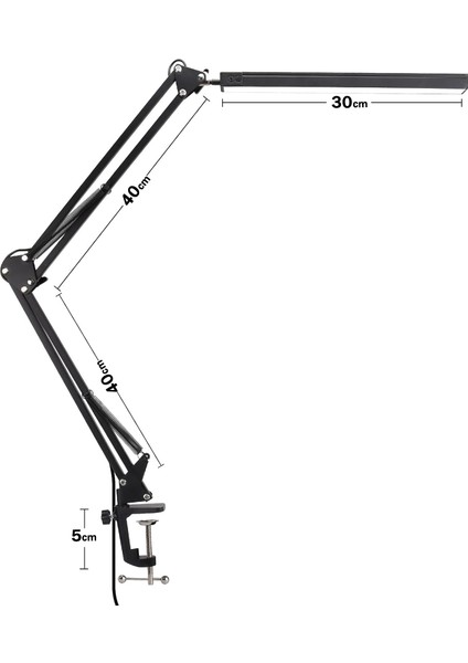 Dekoratif Led Masa Lambası Sy040 Usb Kablolu Kademeli 3 Eklemli Led Masa Lambası, Kıskaçlı Model Çalışma Masası Lambası Kitap Okuma Için Işık Sy040