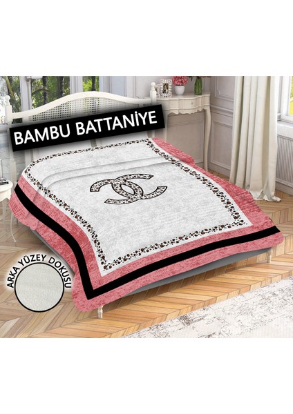 Doruklar Home Collection Dekoratif Modern Desenli %100 Bambu Kumaşlı Battaniye