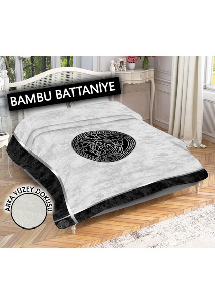 Doruklar Home Collection Dekoratif Modern Desenli %100 Bambu Kumaşlı Battaniye