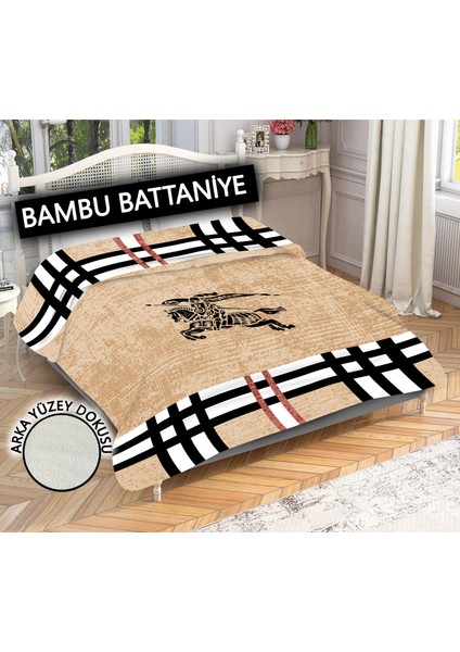 Doruklar Home Collection Dekoratif Modern Desenli %100 Bambu Kumaşlı Battaniye