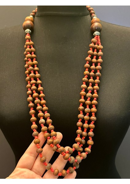 Bambu Boncuklu Tasarım Kadın Kolye Boy 35 cm fiyatları