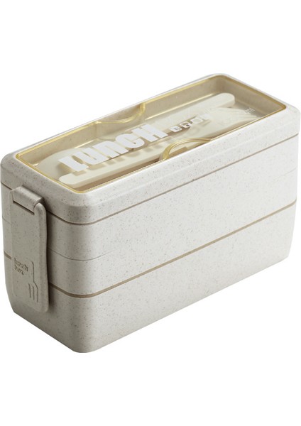 3'ü 1 Arada Bölmeli Sızdırmaz Istiflenebilir Yemek Beslenme Kutusu 1l (Yurt Dışından)