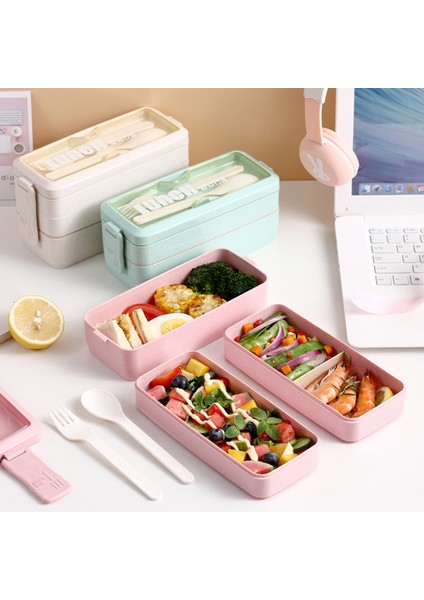 3'ü 1 Arada Bölmeli Sızdırmaz Istiflenebilir Yemek Beslenme Kutusu 1l (Yurt Dışından) modelleri