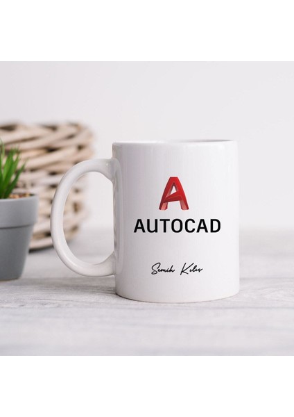 3D Tasarımcıya Hediye Kupa / Autocad Tasarımlı Isme Özel Kupa
