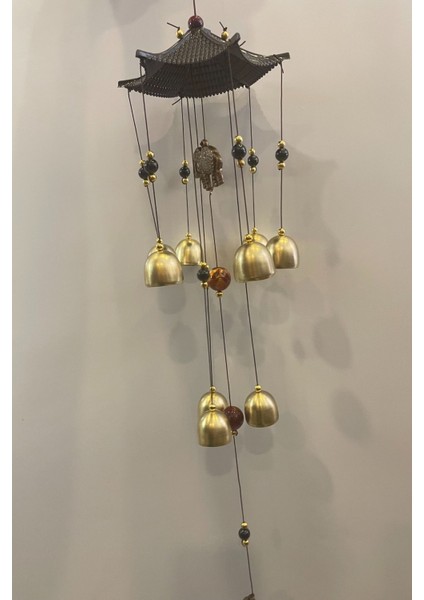 Deprem Zili Çanı Duvar Rüzgar Çanı Zili Feng Shui Ejderha Yılı Metal Borulu Fil Pagoda Objeli