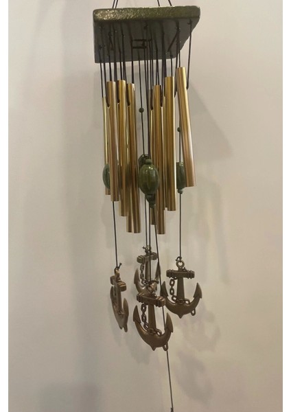 Deprem Zili Çanı Duvar Rüzgar Çanı Zili Feng Shui Ejderha Yılı Metal Borulu Çapa Objeli Kare