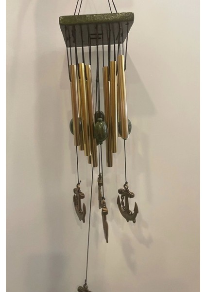 Deprem Zili Çanı Duvar Rüzgar Çanı Zili Feng Shui Ejderha Yılı Metal Borulu Çapa Objeli Kare