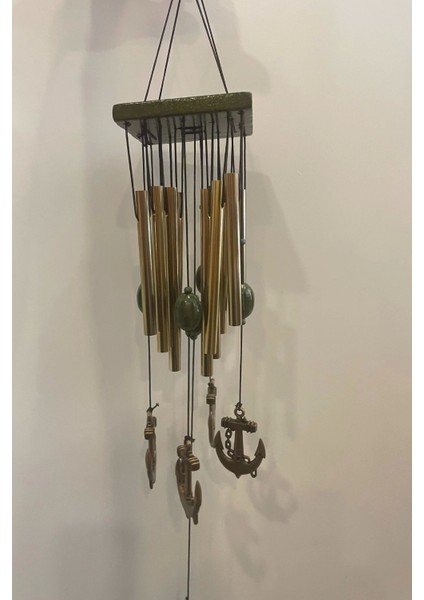 Deprem Zili Çanı Duvar Rüzgar Çanı Zili Feng Shui Ejderha Yılı Metal Borulu Çapa Objeli Kare
