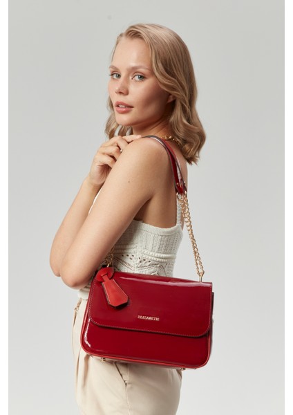 Kadın Üç Bölmeli Zincir Askılı Omuz Çantası