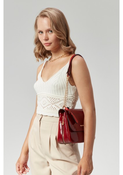 Kadın Üç Bölmeli Zincir Askılı Omuz Çantası modelleri