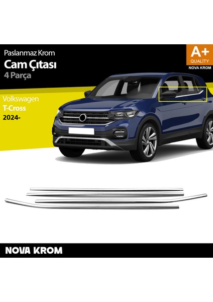 Vw T-Cross Krom Cam Çıtası 4 Prç 2023 Üzeri