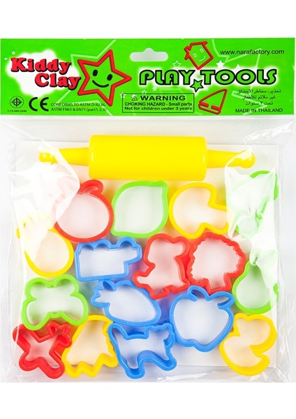 Kiddy Clay 16 Modelleme Kalıbı + 1 Merdane x 6 Set