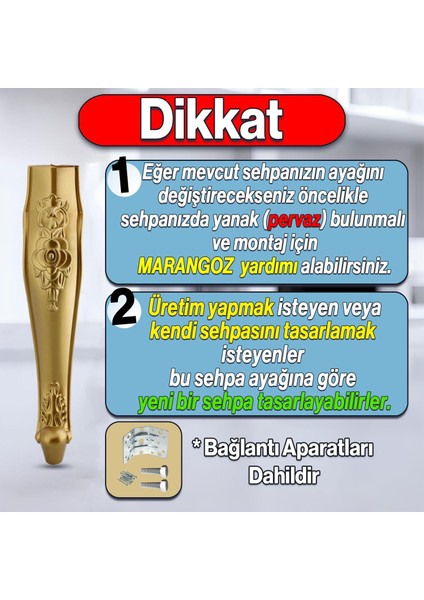 Rosa 4 Adet Plastik Sehpa Ayağı 40 cm Gold Altın Renk Orta Ayak Zigon Sehpa Mobilya Masa Ayakları fiyatları