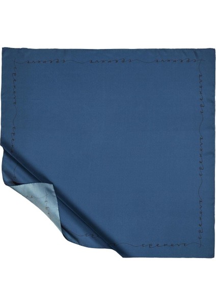 Ipekevi Twill Ipek Eşarp - Signature - Okyanus Mavi