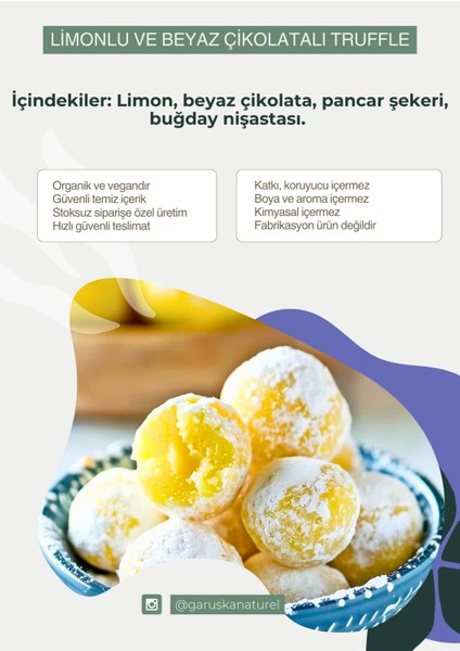 Limonlu ve Beyaz Çikolatalı Truffle