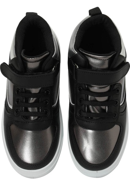 HUSTO.F4PR Siyah Kız Çocuk High Sneaker