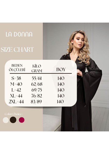 Kolları Kloş Ipeksi saten Uzun Gelin Sabahlık Kimono fırsatları