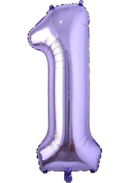 1 Rakam Mor Folyo Balon 40 Inç 100 cm