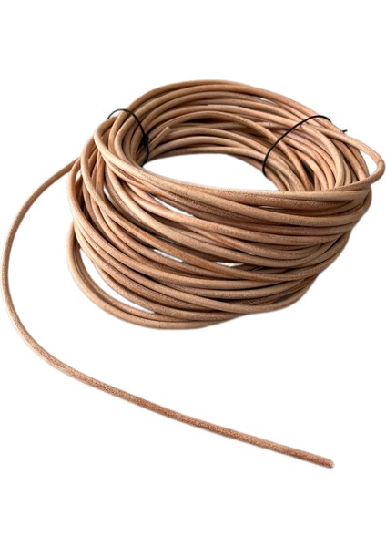 Gerçek Deri Yuvarlak Deri Sırım 20 Metre Naturel 5 Mm fiyatları