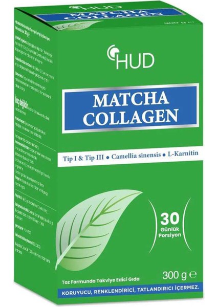 Matcha Kolajen (Tip I ve Tip Iıı) ve Yeşil Çay Ekstresi 300 G (30 Günlük Porsiyon)