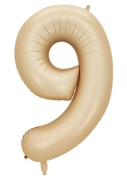9 Rakam Karamel Folyo Balon 40 Inç 100 cm
