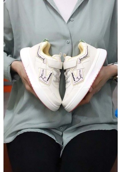 2074-PEPINO Anatomik Tabanlı Ultra Hafif Unisex Çocuk Sneakers Ayakkabı - NKT02074-BEJ Pudra-31