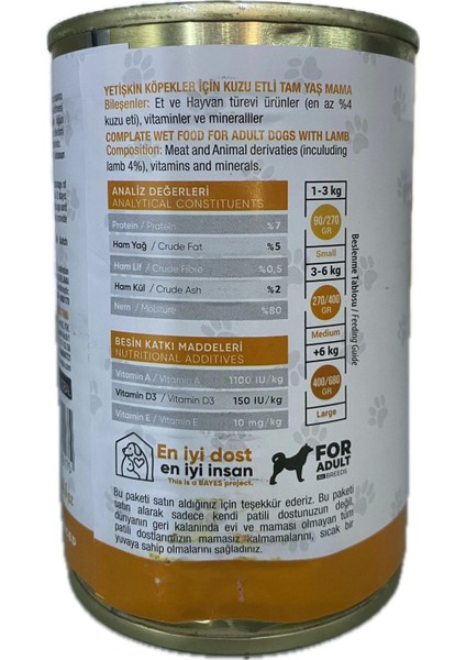 Premium Yetişkin Köpek Yaş Mama Kuzu Etli 400 gr fiyatları