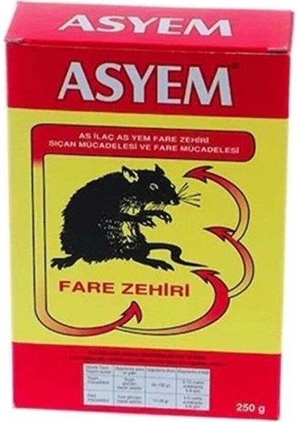 Asyem 250 gr Fare I Çok Etkili Fare ve Haşere Öldürücü