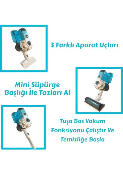 Pilli Sesli Model Çekme Özellikli Dikey Süpürge 75 Cm-Vakumlu Süpürge 3 In1 Oyuncak fırsatları