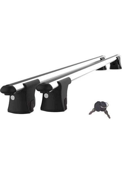 Fiat Panda MK4 (2012-2024) Entegre Tavan Çıtalı Modeller için Araç Üstü Portbagaj Taşıyıcı / Kilitlenebilir Tavan Barları 2li Set Gri