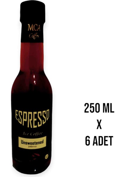 MCA Espresso Soğuk Kahve (Şekersiz) 250 ml x 6 Adet