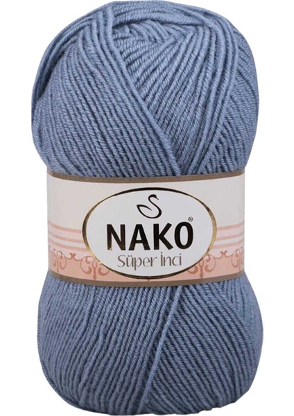 1 Adet Süper Inci El Örgü Ipi 100 gr Kot Mavi 1986
