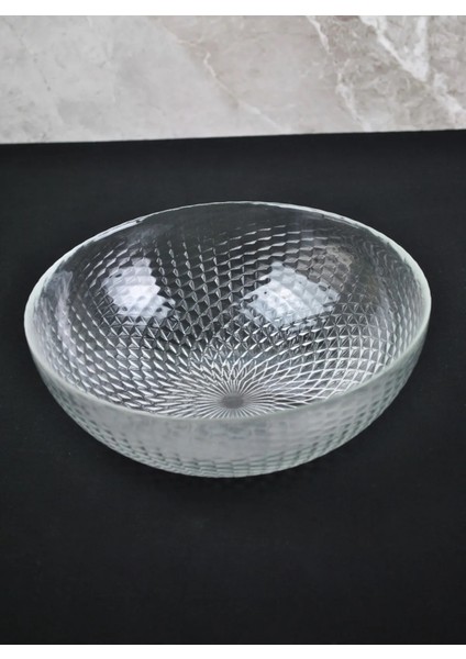 Cam Salata Tabağı Sunum Cips Tabak 22 cm Servis Kasesi Lol - 1 Adet