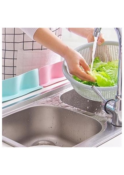 Vantuzlu Kauçuk Sıvı Su Sızdırmaz Mutfak Banyo Duş Bariyeri Lavabo Kenar Tutucu Set